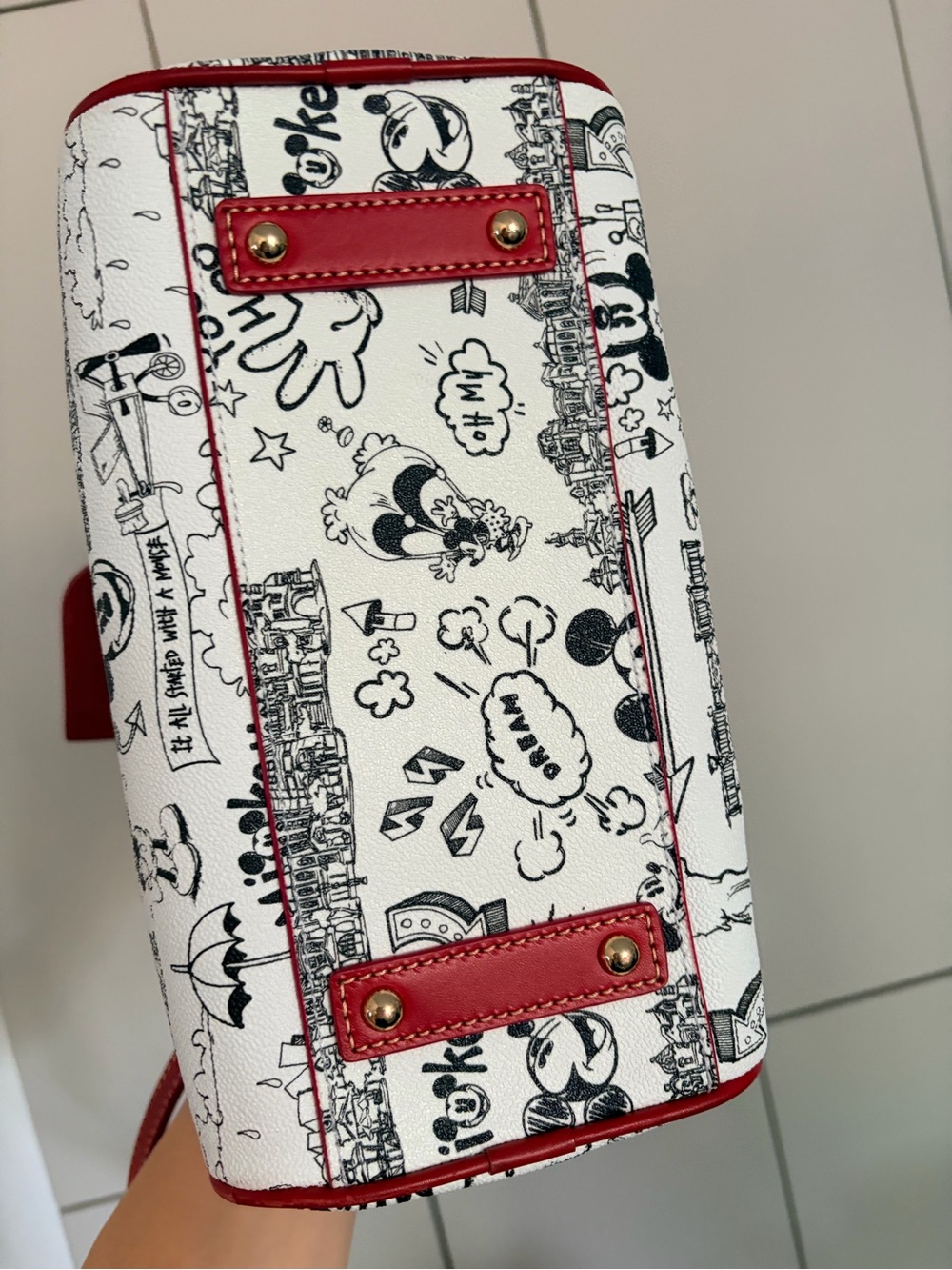 Dooney & Bourke Red Trim Disney Sketch Satchel - Picture 7 of 7